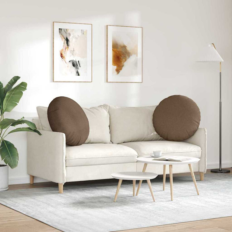 Perne de Șezut 2 buc. Țesătură Maro Ø60 x 21 cm