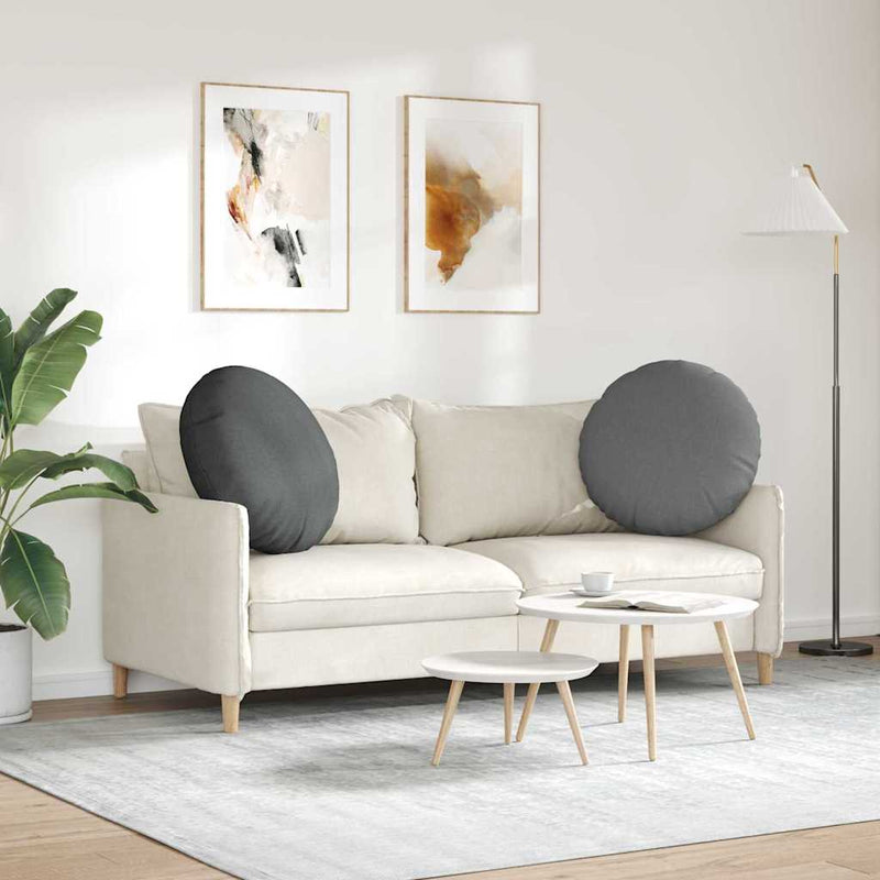 Perne de Șezut 2 buc. Țesătură Gri închis Ø80 x 29 cm
