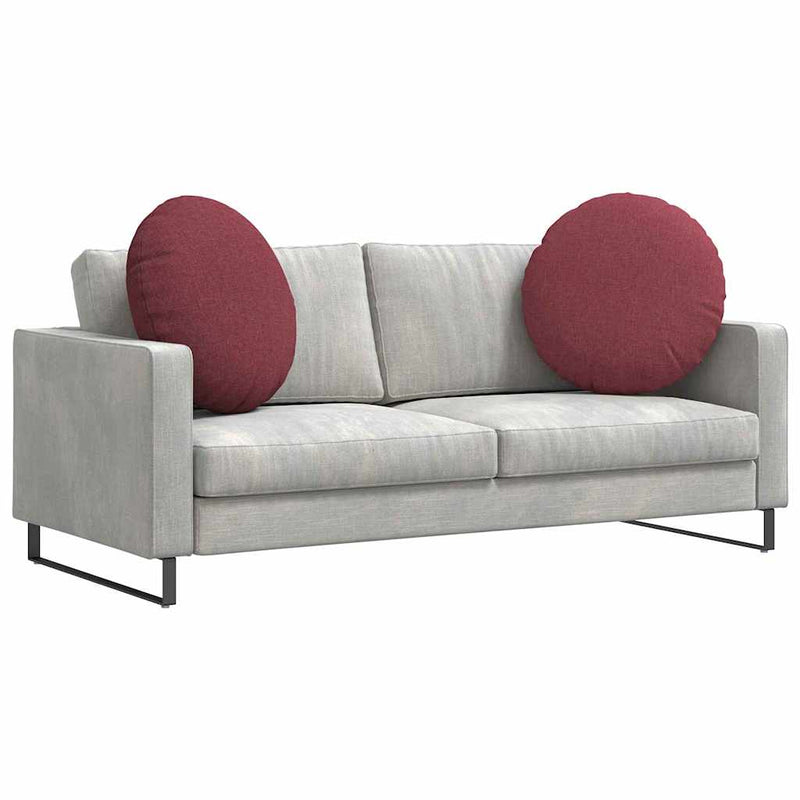 Perne de Șezut 2 buc. Țesătură Roșu Vin Ø80 x 29 cm