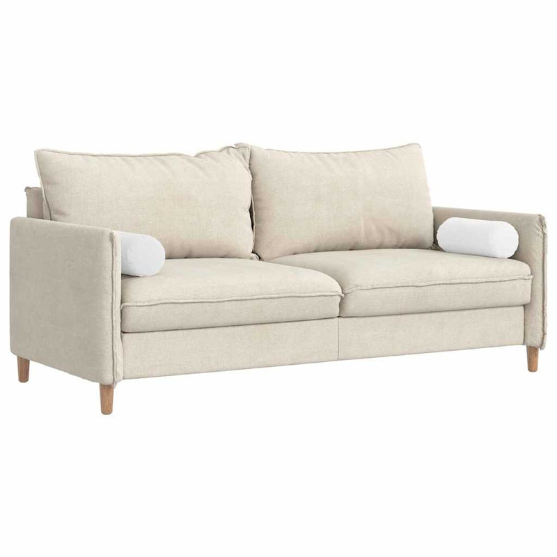Perne Bolster 2 buc. țesătură Alb Ø 15 x 40 cm