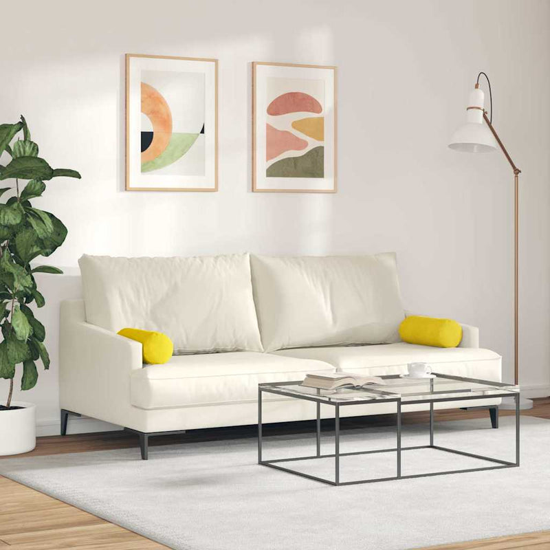 Perne Bolster 2 pcs Galben Ø 15 x 40 cm Țesătură din corduroy