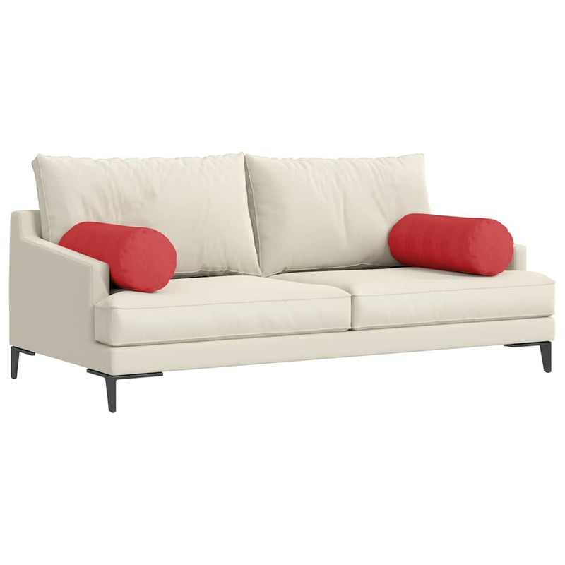 Perne Bolster 2 buc. țesătură Roșu Ø 25 x 70 cm