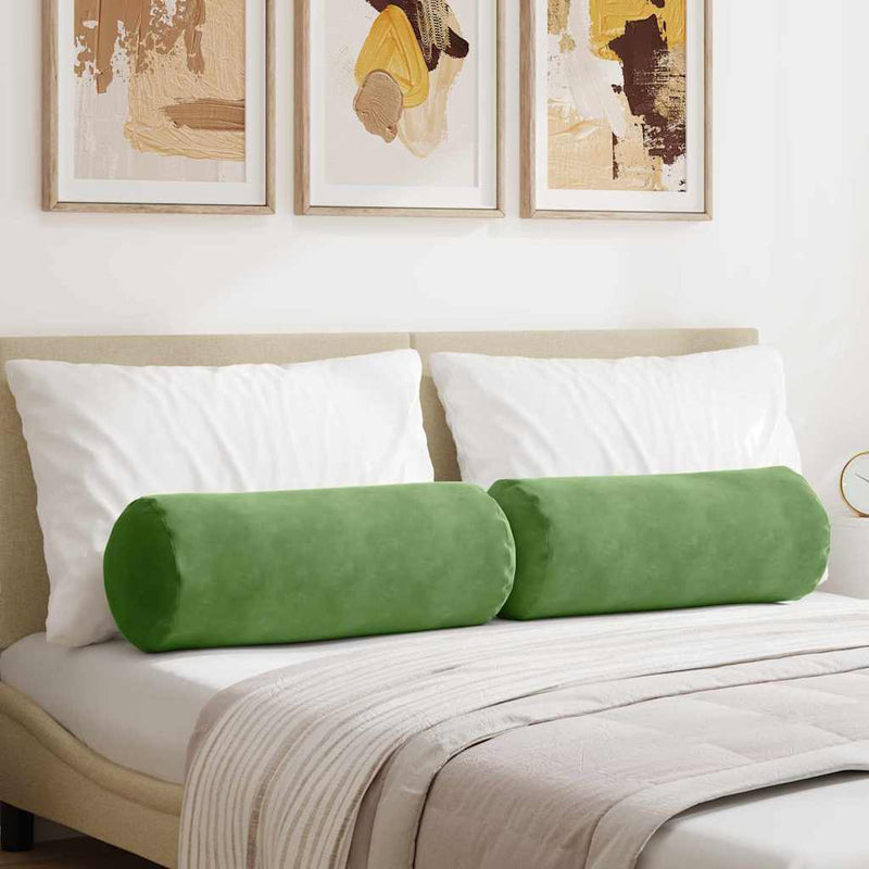 Perne Bolster 2 pcs Verde deschis Ø 25 x 70 cm