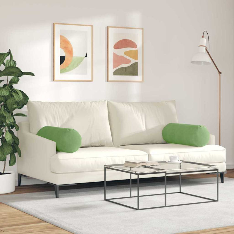Perne Bolster 2 pcs Verde deschis Ø 25 x 70 cm