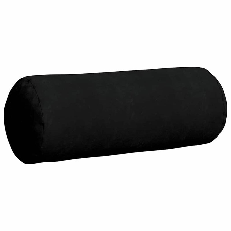 Perne Bolster 2 pcs Negru Ø 25 x 70 cm Țesătură din microfibră