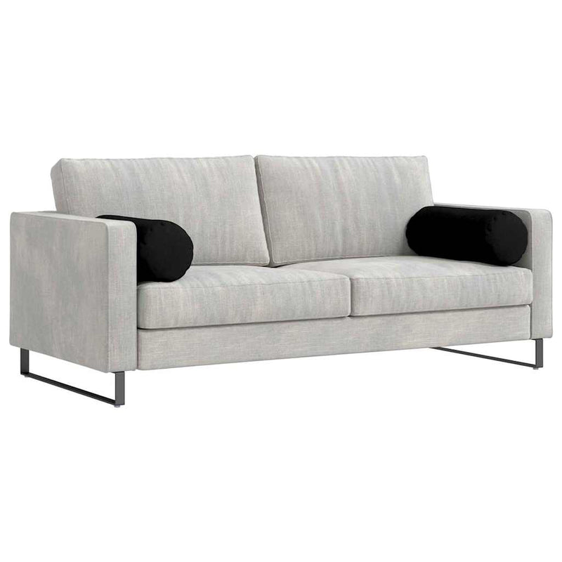 Perne Bolster 2 pcs Negru Ø 25 x 70 cm Țesătură din microfibră