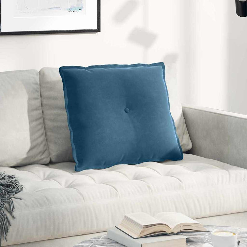 Perna pentru spate albastru 60 x 50 cm Țesătură din corduroy