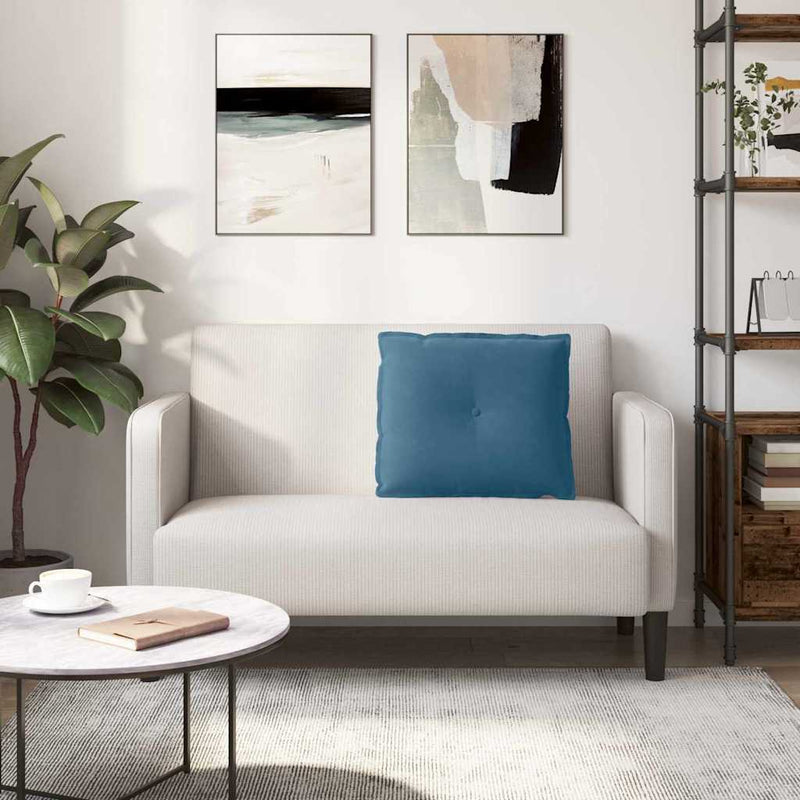 Perna pentru spate albastru 60 x 50 cm Țesătură din corduroy