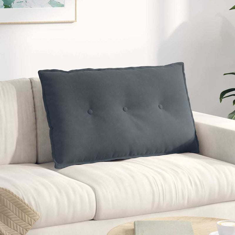 Perna pentru spate Gri închis 80 x 50 cm Țesătură din corduroy