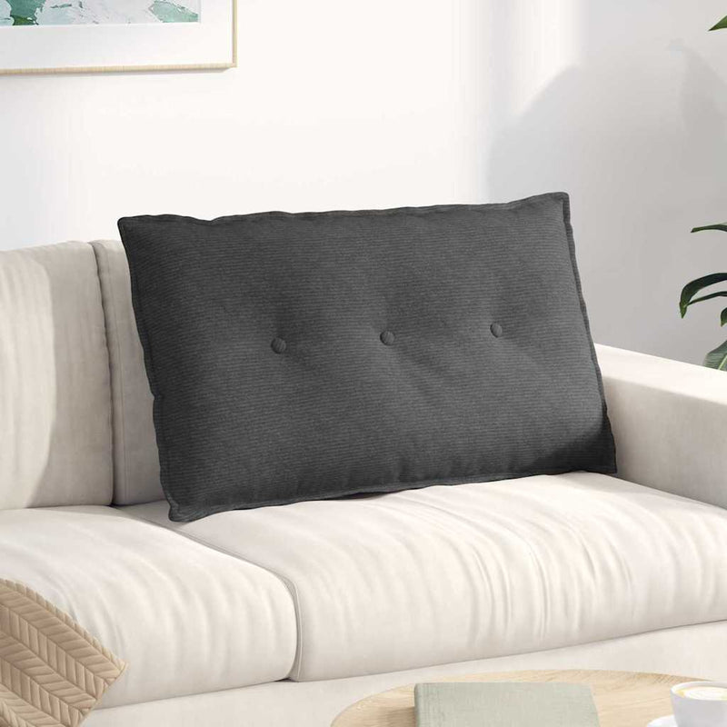 Perna pentru spate Gri închis 80 x 50 cm Țesătură din corduroy