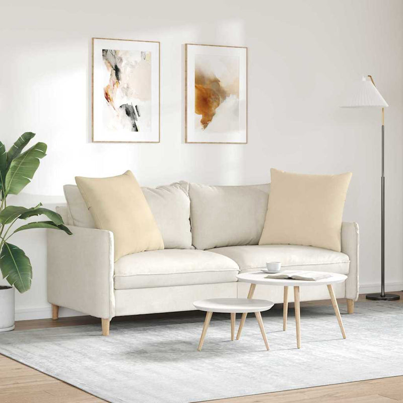 Perne pentru canapea 2 buc. țesătură Crem 60 x 60 cm