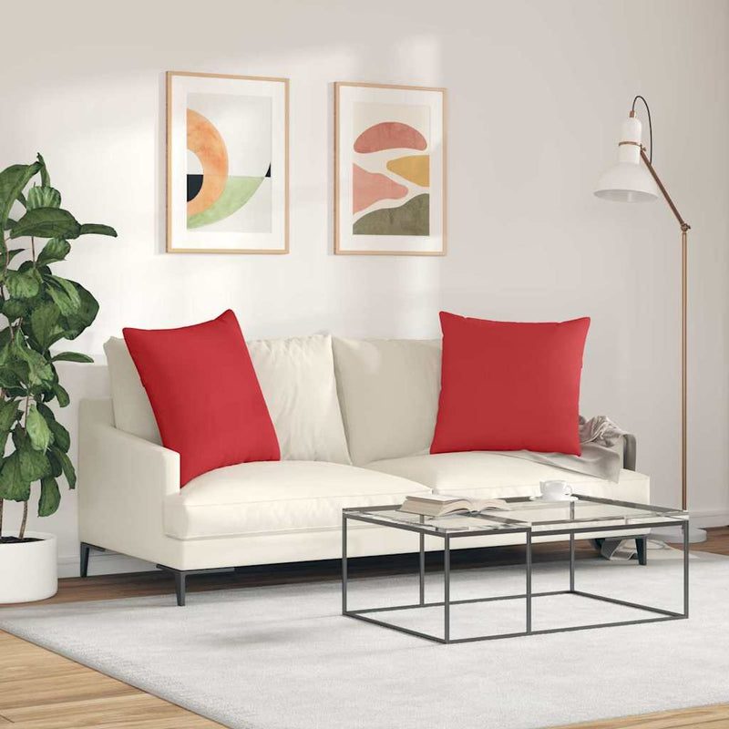 Perne pentru canapea 2 buc. țesătură Roșu 80 x 80 cm