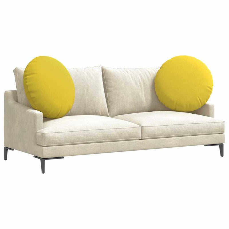 Perne de Șezut 2 buc. Țesătură Galben Deschis Ø60 x 21 cm