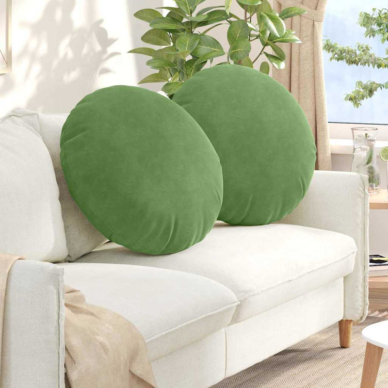 Perne de Șezut 2 buc. Catifea Verde deschis Ø60 x 21 cm