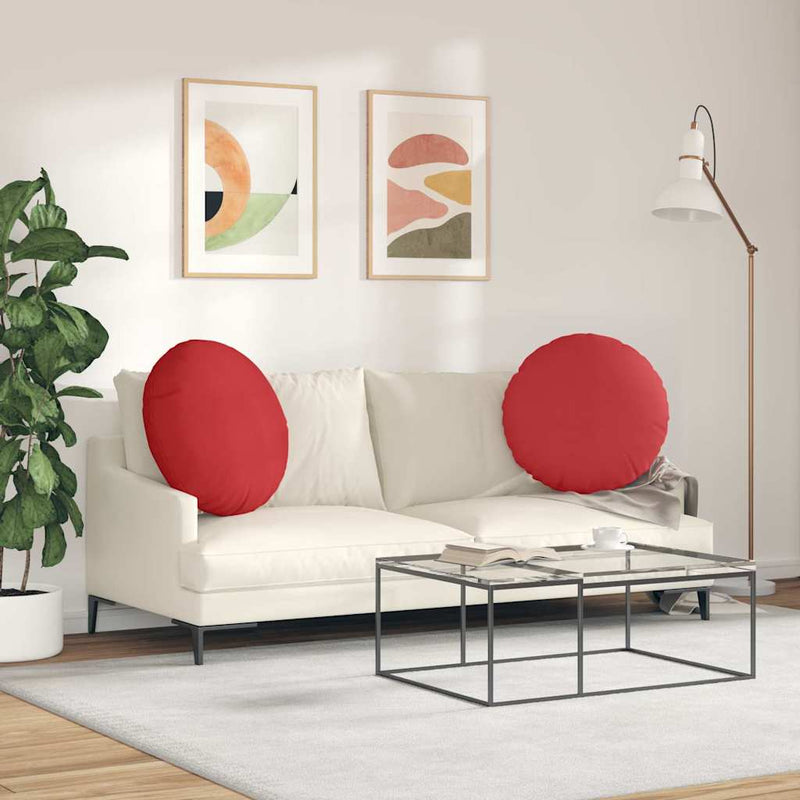 Perne de Șezut 2 buc. Țesătură Roșu Ø80 x 29 cm