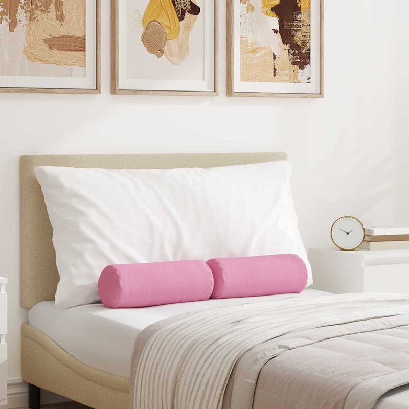 Perne Bolster 2 buc. țesătură Roz Ø 15 x 40 cm