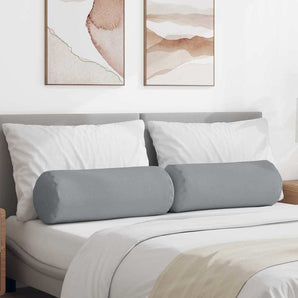 Perne Bolster 2 buc. țesătură Gri deschis Ø 25 x 70 cm
