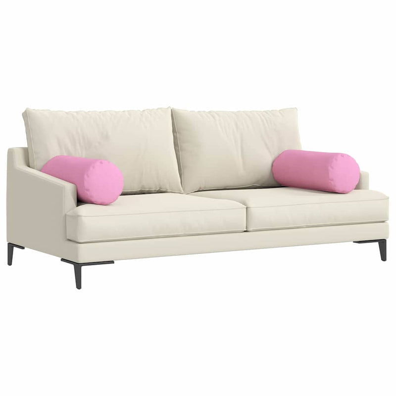 Perne Bolster 2 buc. țesătură Roz Ø 25 x 70 cm