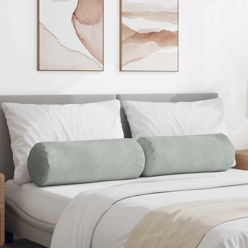 Perne Bolster 2 pcs Gri deschis Ø 25 x 70 cm