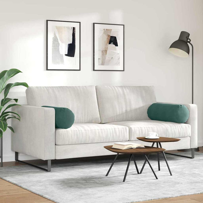 Perne Bolster 2 pcs Verde închis Ø 25 x 70 cm