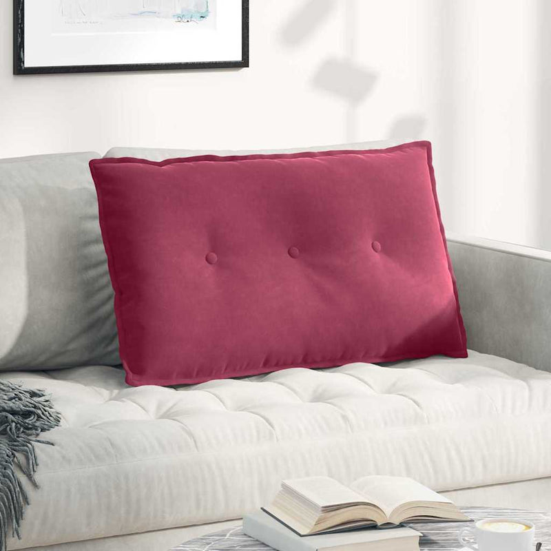 Perna pentru spate Roșu Vin 80 x 50 cm Țesătură din corduroy