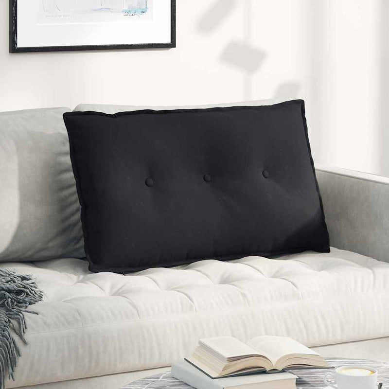 Perna pentru spate Negru 80 x 50 cm Țesătură din microfibră