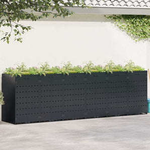 Depozitare pentru 6 pubele Wheelie Negru 408 x 77,5 x 121,5 cm