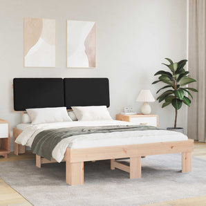 Cadru de pat cu tăblie tapițată cu headboard Negru 160 x 200 cm