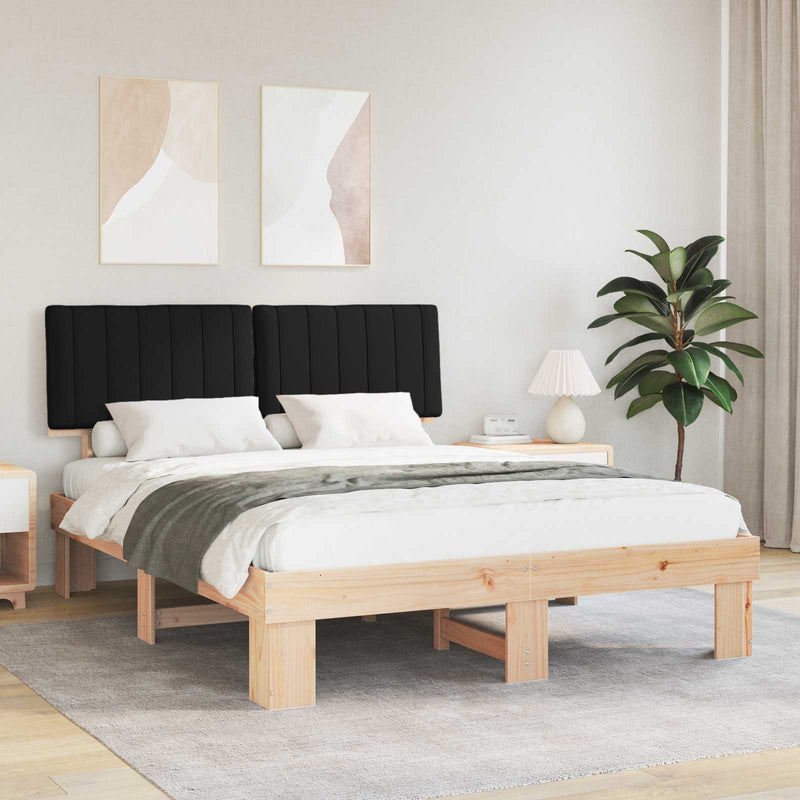 Cadru de pat cu tăblie tapițată cu headboard Negru 160 x 200 cm