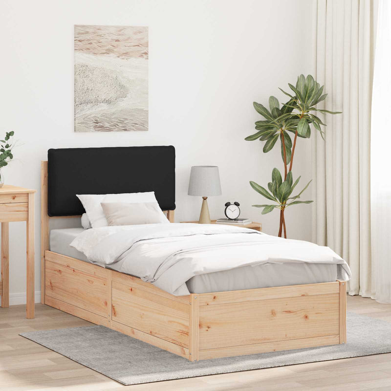 Cadru de pat cu tăblie tapițată cu headboard Negru 100 x 200 cm