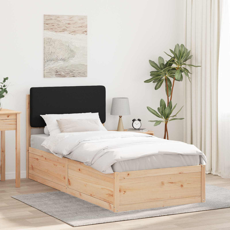 Cadru de pat cu tăblie tapițată cu headboard Negru 100 x 200 cm