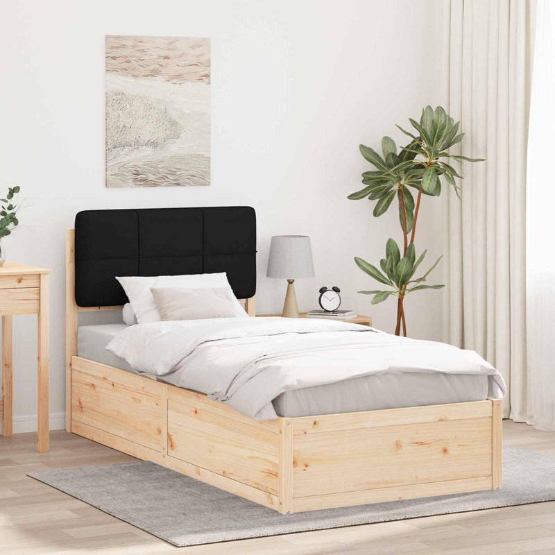 Cadru de pat cu tăblie tapițată cu headboard Negru 80 x 200 cm