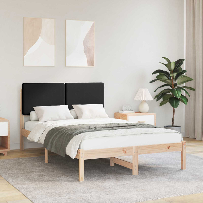 Cadru de pat cu tăblie tapițată cu headboard Negru 120 x 190 cm