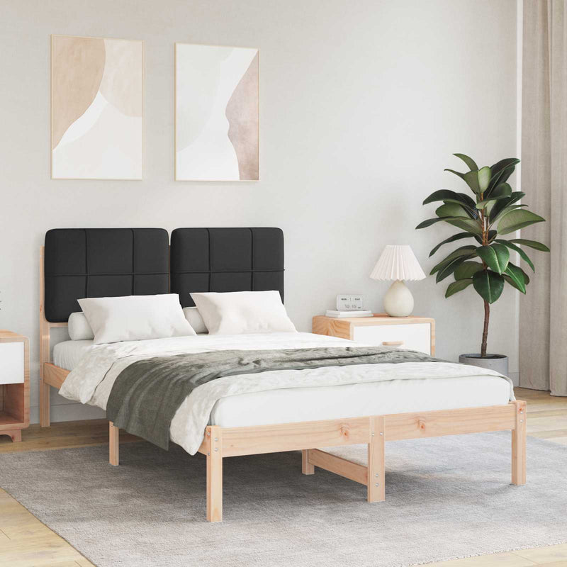 Cadru de pat cu tăblie tapițată cu headboard Negru 120 x 200 cm