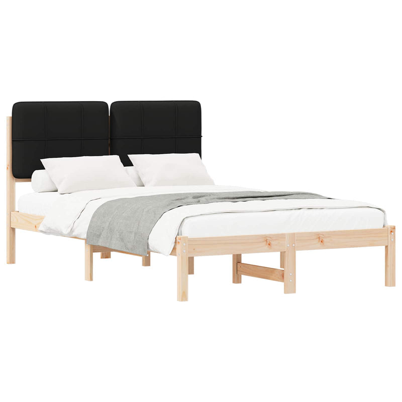 Cadru de pat cu tăblie tapițată cu headboard Negru 120 x 200 cm
