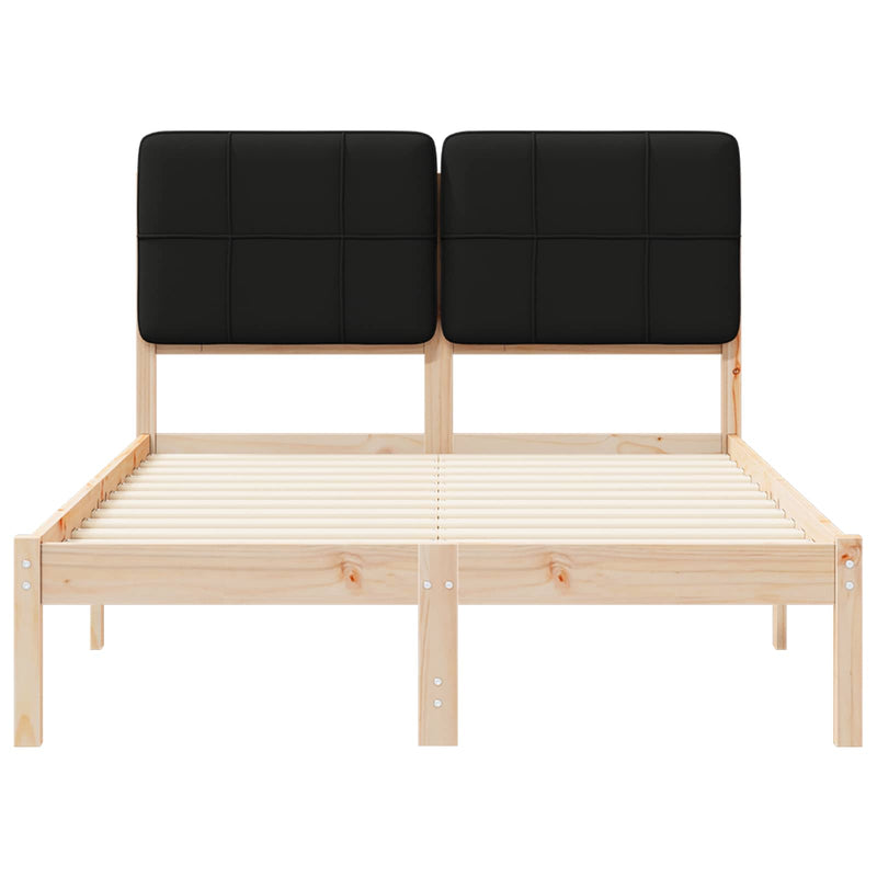Cadru de pat cu tăblie tapițată cu headboard Negru 120 x 200 cm