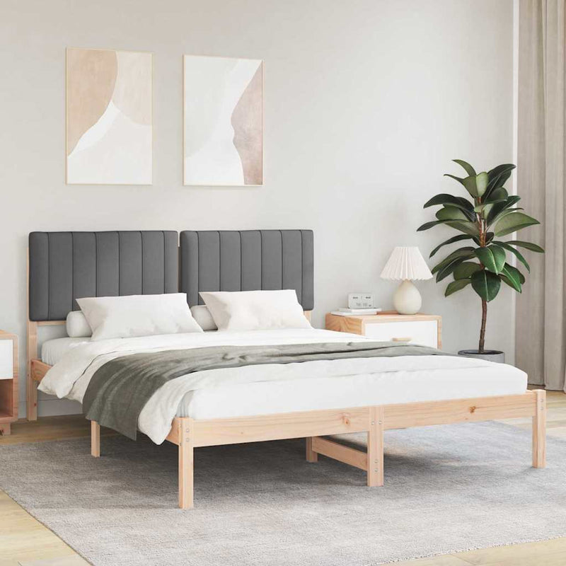 Cadru de pat cu tăblie tapițată Gri închis 150 x 200 cm