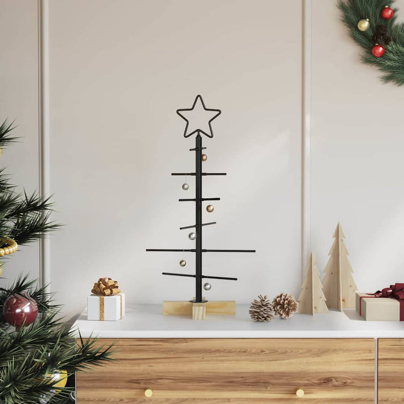 Pom de Crăciun din metal Negru 59,5 cm Oțel vopsit în pulbere