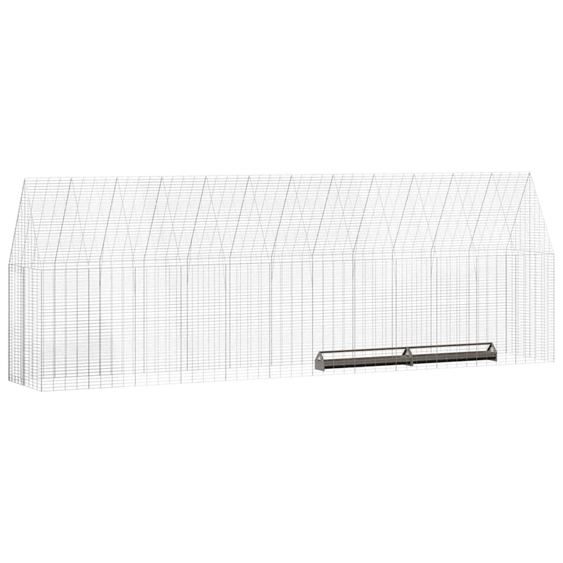 Cușcă pentru pui 2 buc. Argintiu 600 x 100 x 210 cm