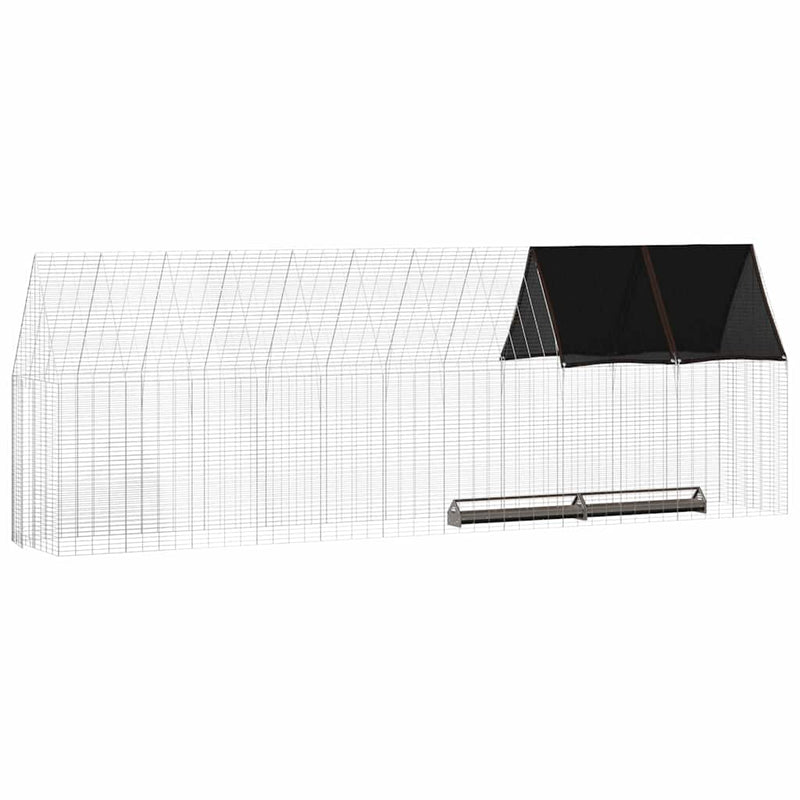 Cușcă pentru pui 2 buc. Argintiu 600 x 100 x 210 cm