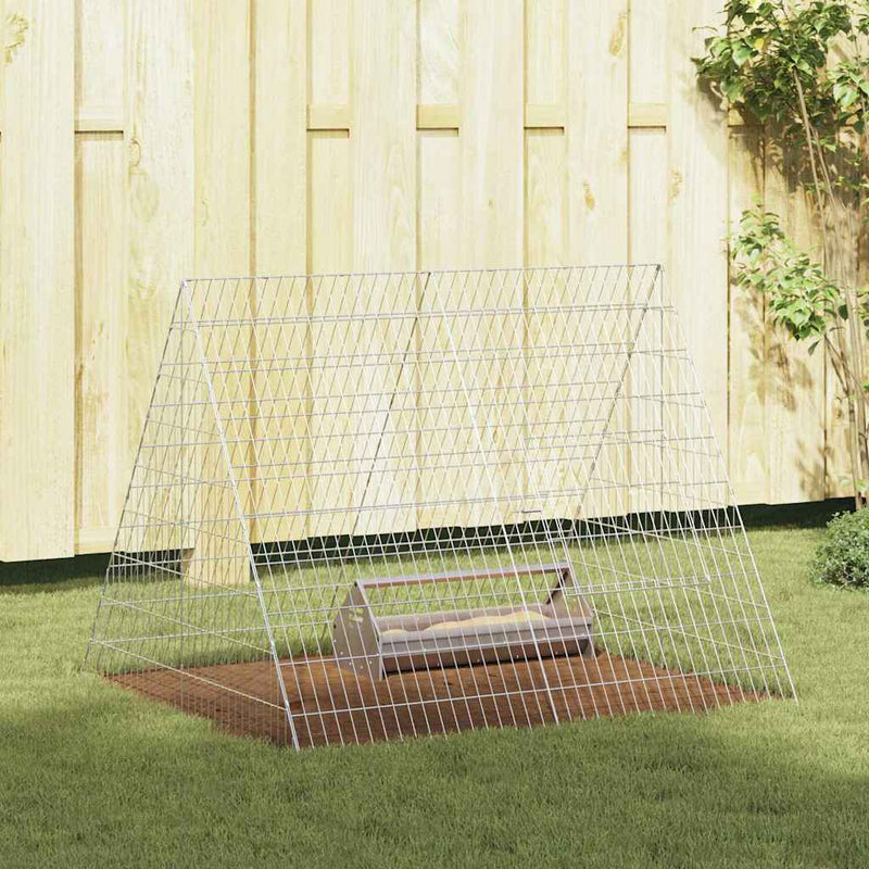 Cușcă pentru pui Argintiu 110 x 100 x 85 cm Oțel Galvanizat