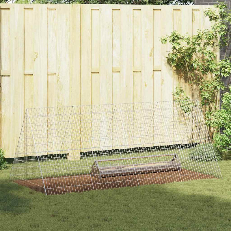Cușcă pentru pui Argintiu 215 x 100 x 85 cm Oțel Galvanizat