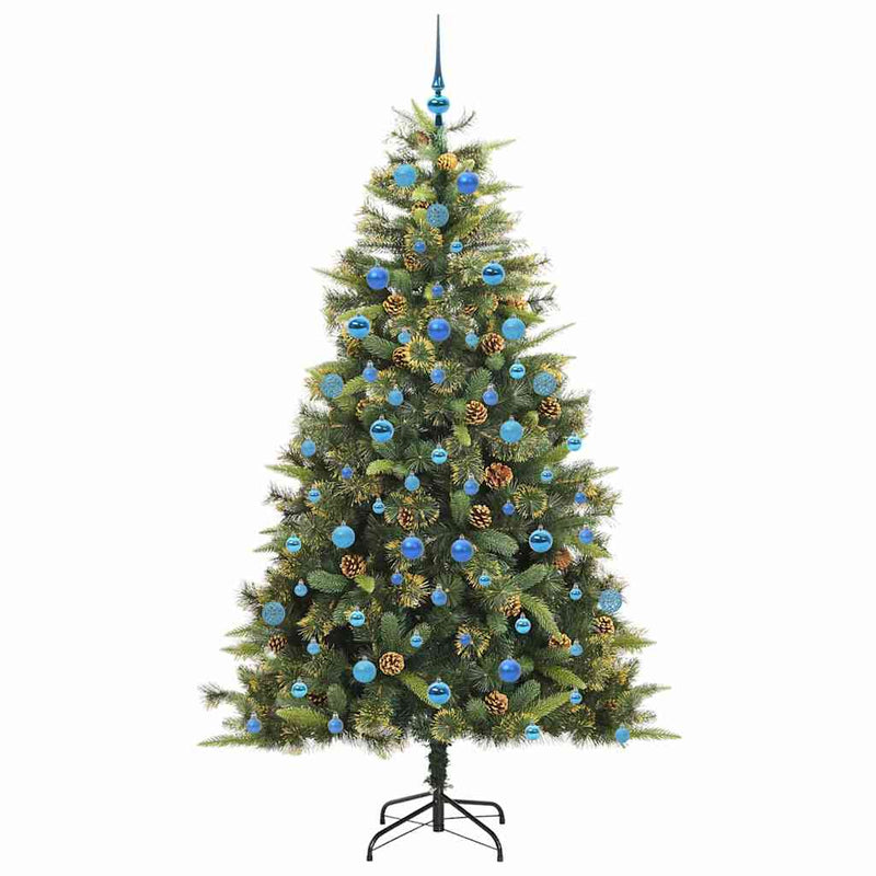 Pom de Crăciun Artificial cu Ramuri Articulare și Conuri 210 cm