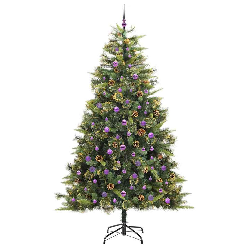 Pom de Crăciun Artificial cu Ramuri Articulare și Conuri 240 cm