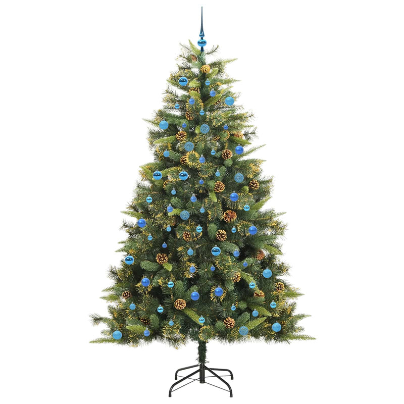 Pom de Crăciun Artificial cu Ramuri Articulare și Conuri 240 cm
