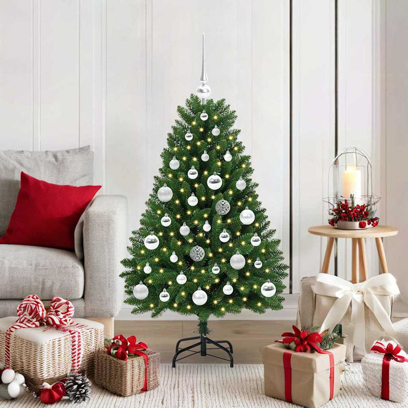 Brad de Crăciun artificial 120 cm 150 LED-uri Alb cald Verde