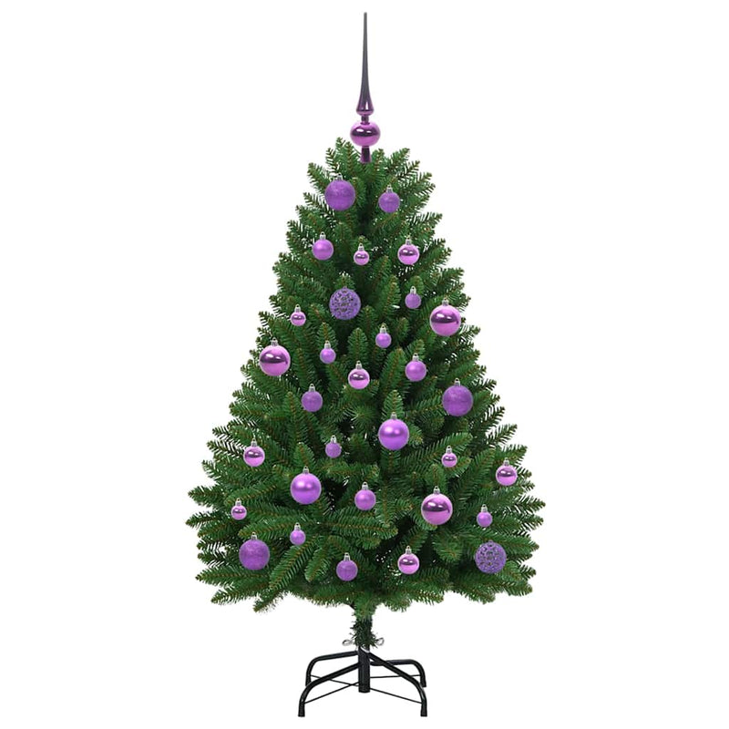 Brad de Crăciun artificial 120 cm 150 LED-uri Alb cald Verde
