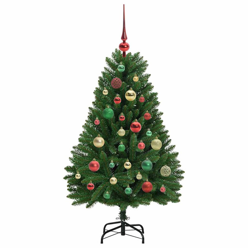 Brad de Crăciun artificial 120 cm 150 LED-uri Alb cald Verde