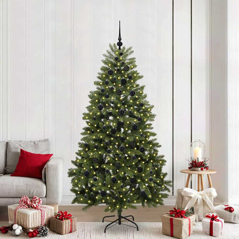Brad de Crăciun artificial 210 cm 300 LED-uri Alb cald Verde