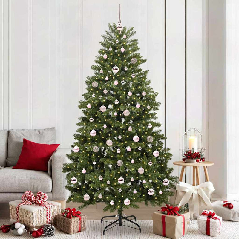 Brad de Crăciun artificial 210 cm 300 LED-uri Alb cald Verde